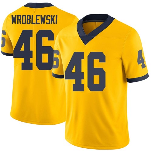 Michael Wroblewski Michigan Wolverines Men's NCAA #46 Maize Limited Brand Jordan College Stitched Football Jersey GRA3454YY